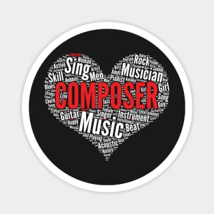 Classical Music Composer Heart Shape Word Cloud Design product Magnet